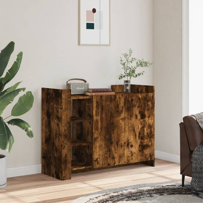 Sideboard Smoked Oak 100x35x75 cm Engineered Wood