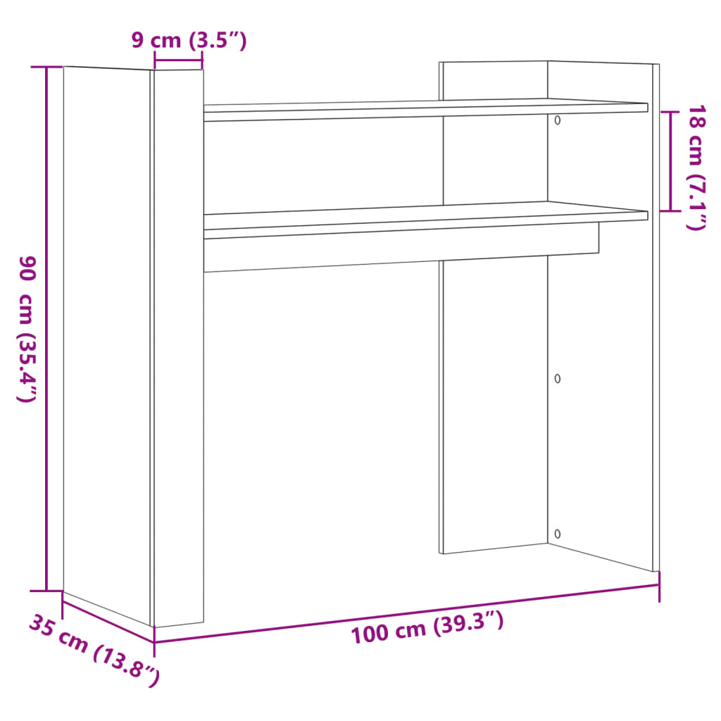 Console Table Black 100x35x90 cm Engineered Wood