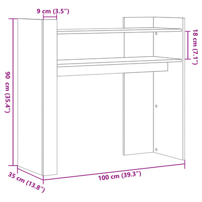 Console Table Black 100x35x90 cm Engineered Wood