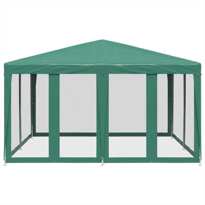 Party Tent with 8 Mesh Sidewalls Green 4x4 m HDPE