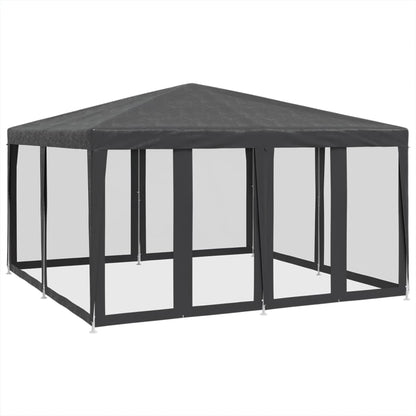 Party Tent with 8 Mesh Sidewalls Anthracite 4x4 m HDPE