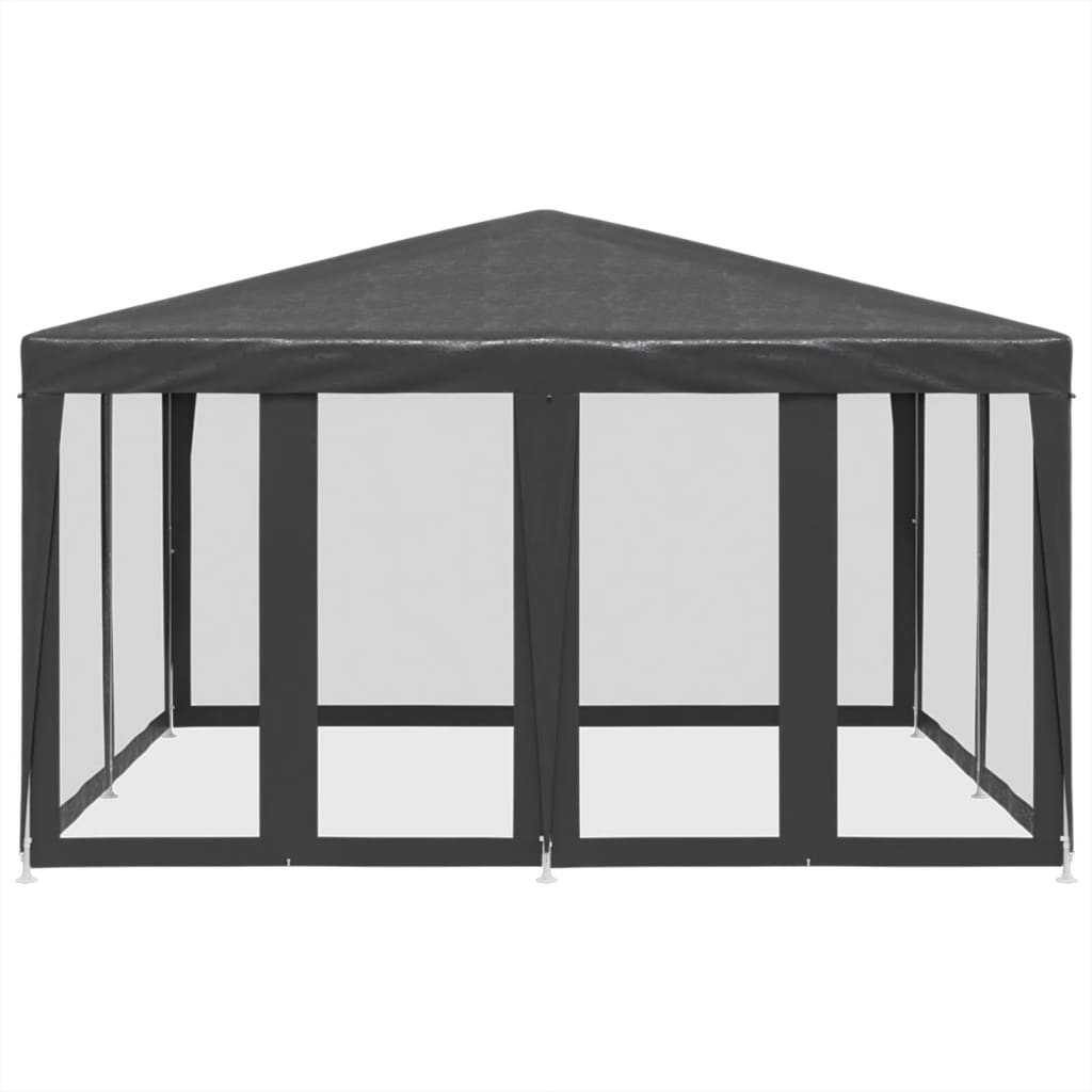 Party Tent with 8 Mesh Sidewalls Anthracite 4x4 m HDPE