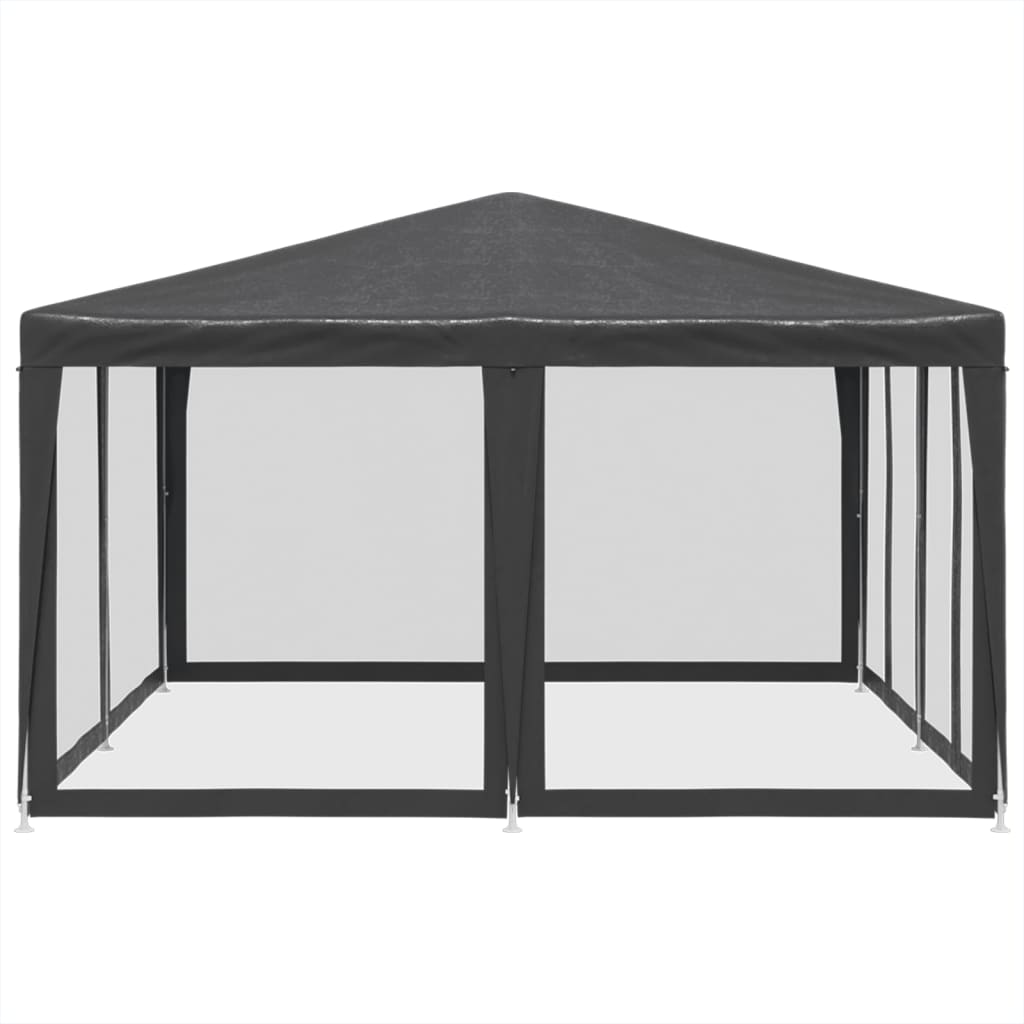 Party Tent with 8 Mesh Sidewalls Anthracite 4x4 m HDPE