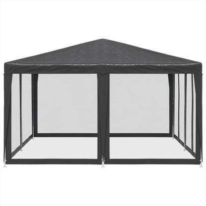 Party Tent with 8 Mesh Sidewalls Anthracite 4x4 m HDPE