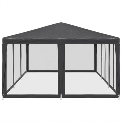 Party Tent with 10 Mesh Sidewalls Anthracite 6x4 m HDPE