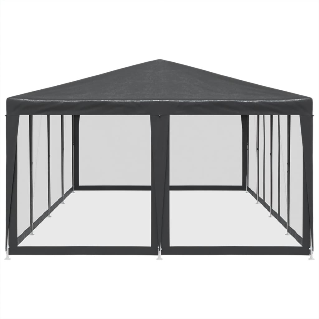 Party Tent with 12 Mesh Sidewalls Anthracite 8x4 m HDPE