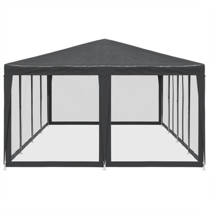 Party Tent with 12 Mesh Sidewalls Anthracite 8x4 m HDPE