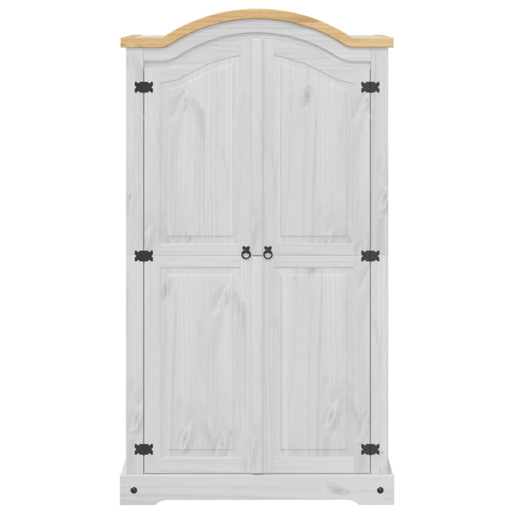 Wardrobe Corona White 102x52x186 cm Solid Wood Pine