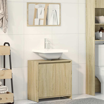 Bathroom Furniture Set Sonoma Oak Engineered Wood