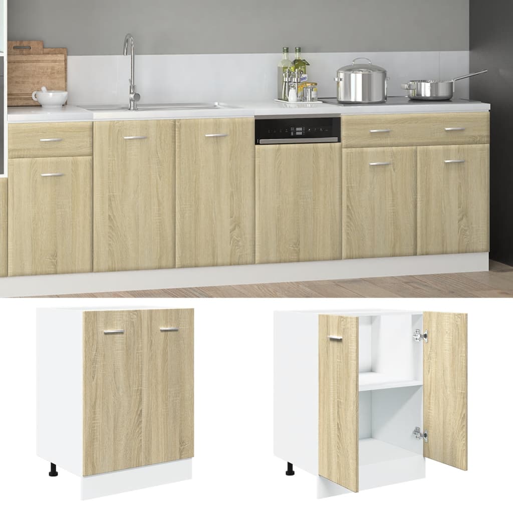 Bottom Cabinet Sonoma Oak 60x46x81.5 cm Engineered Wood