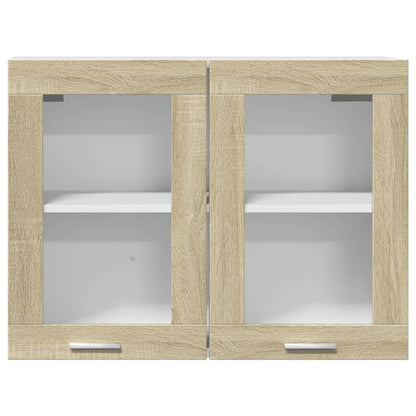 Hanging Glass Cabinet Sonoma Oak 80x31x60 cm Engineered Wood