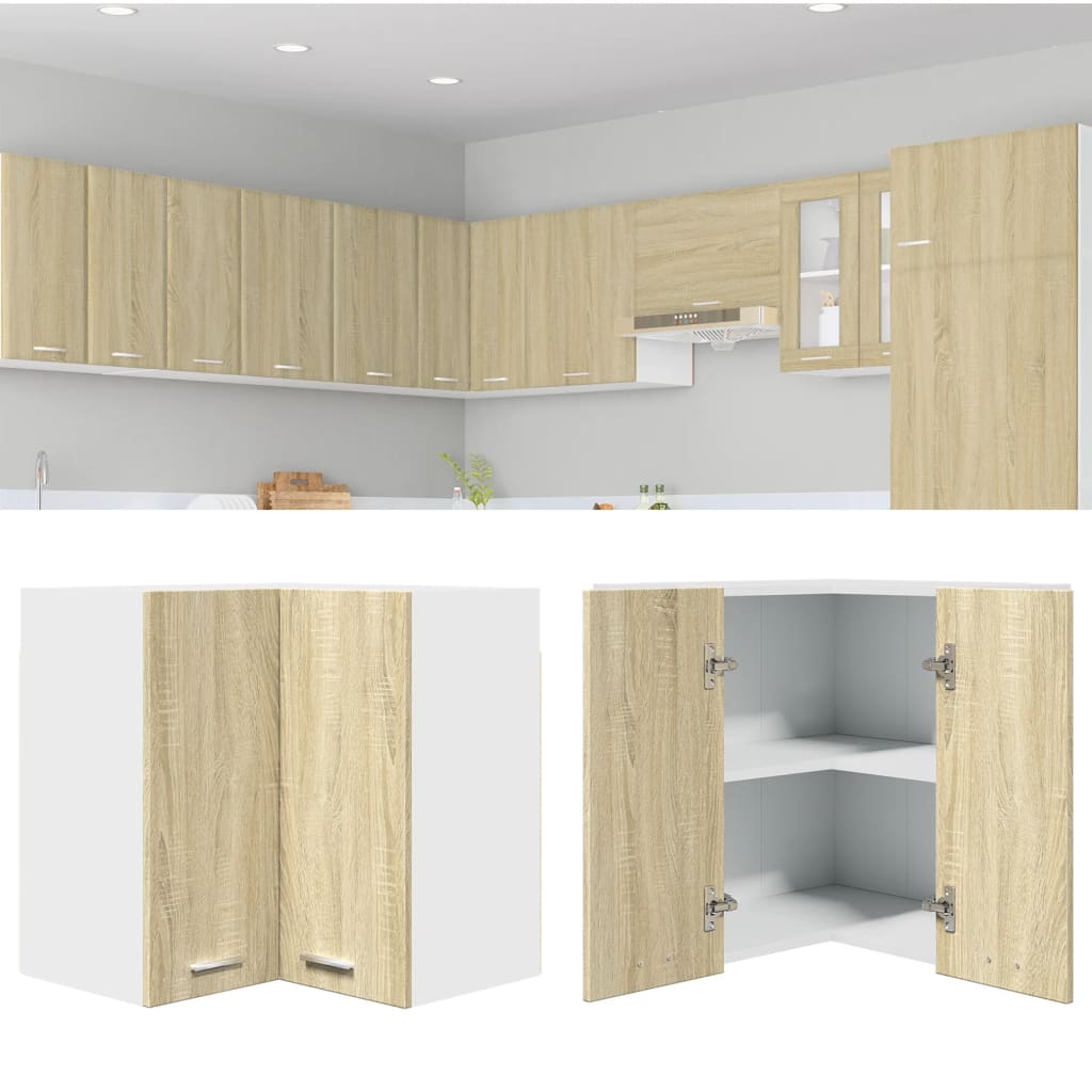 Hanging Corner Cabinet Sonoma Oak 57x57x60 cm Engineered Wood