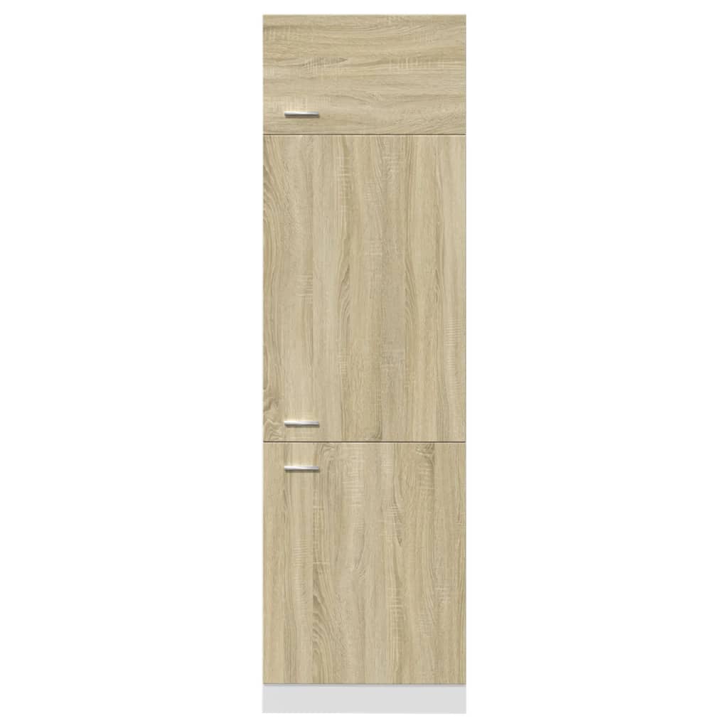 Refrigerator Cabinet Sonoma Oak 60x57x207 cm Engineered Wood