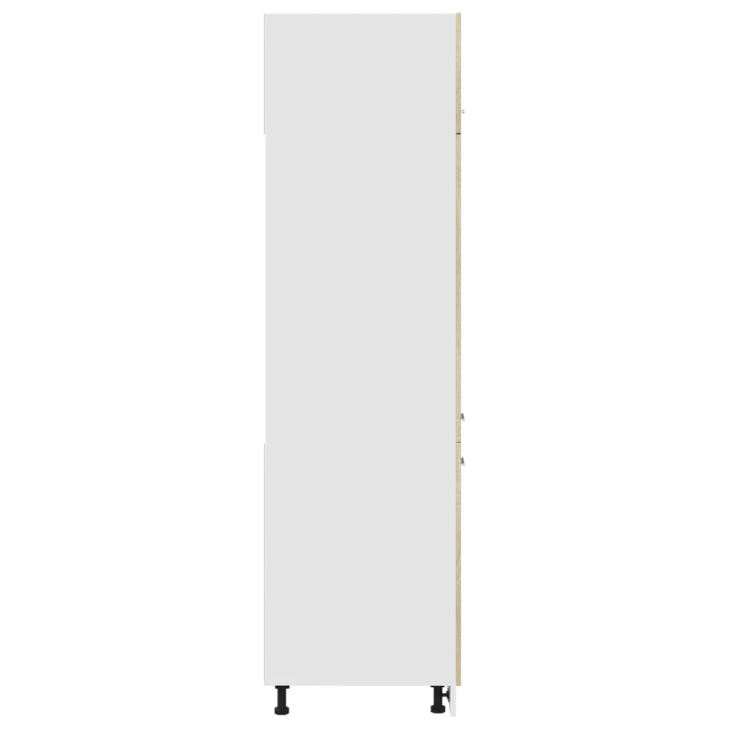 Refrigerator Cabinet Sonoma Oak 60x57x207 cm Engineered Wood