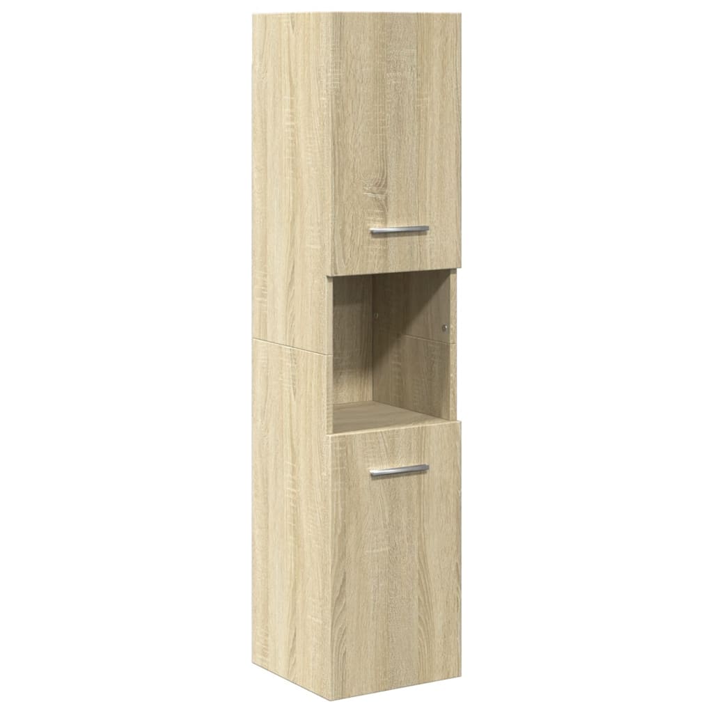 Bathroom Cabinet Sonoma Oak 30x30x130 cm Engineered Wood