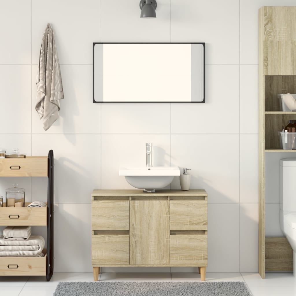 Sink Cabinet Sonoma Oak 80x33x60 cm Engineered Wood