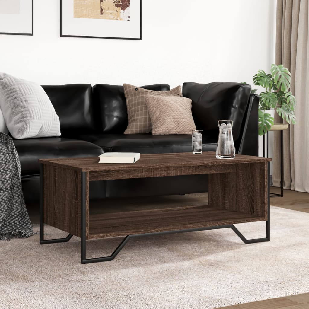 Coffee Table Brown Oak 100x51x40 cm Engineered Wood