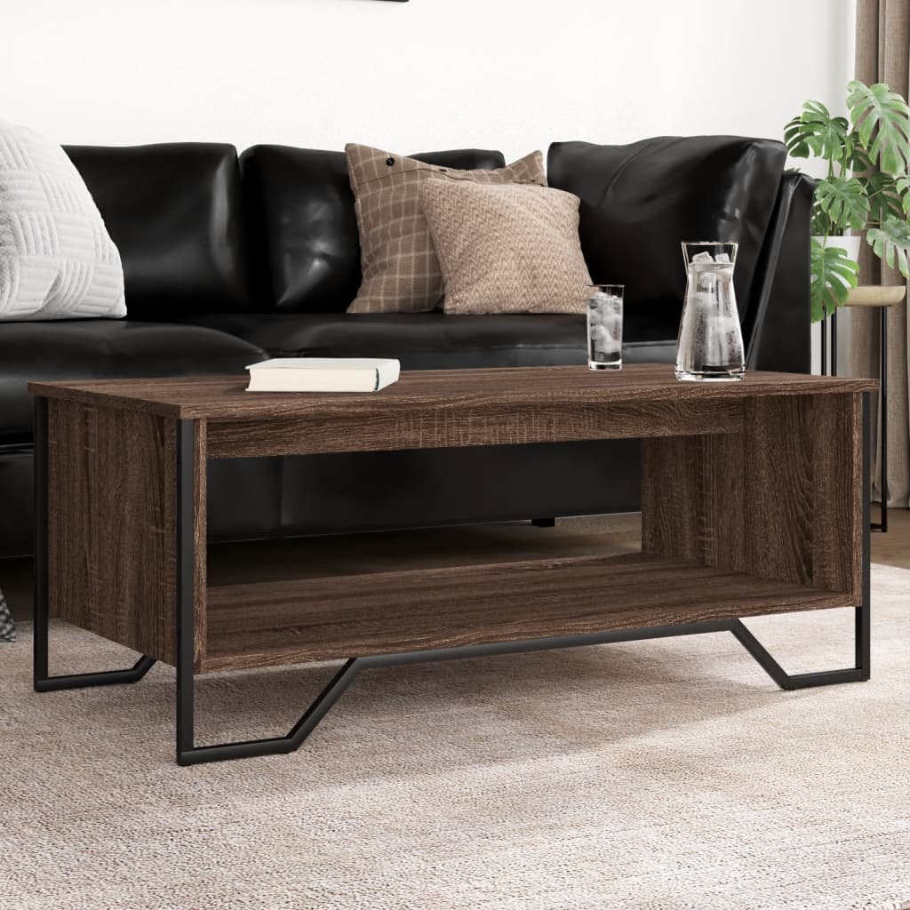 Coffee Table Brown Oak 100x51x40 cm Engineered Wood