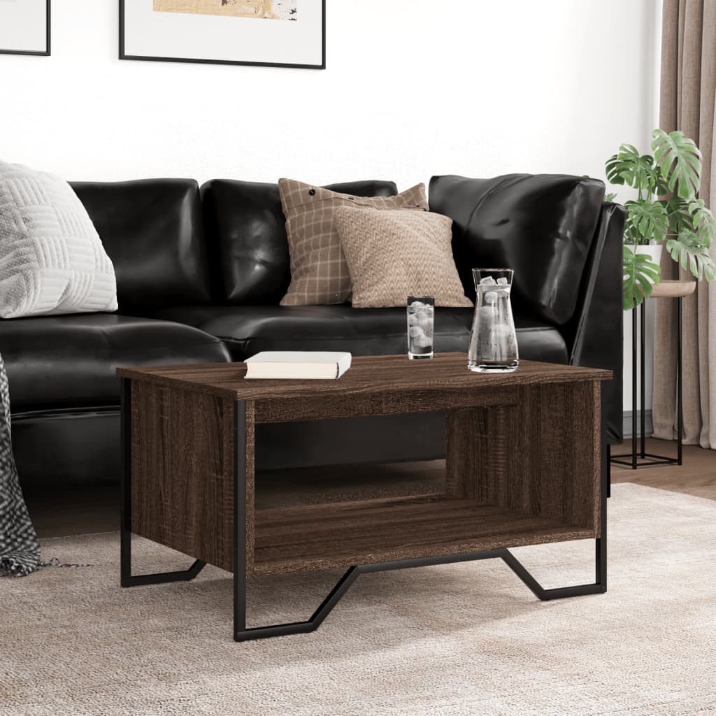 Coffee Table Brown Oak 75x51x40 cm Engineered Wood