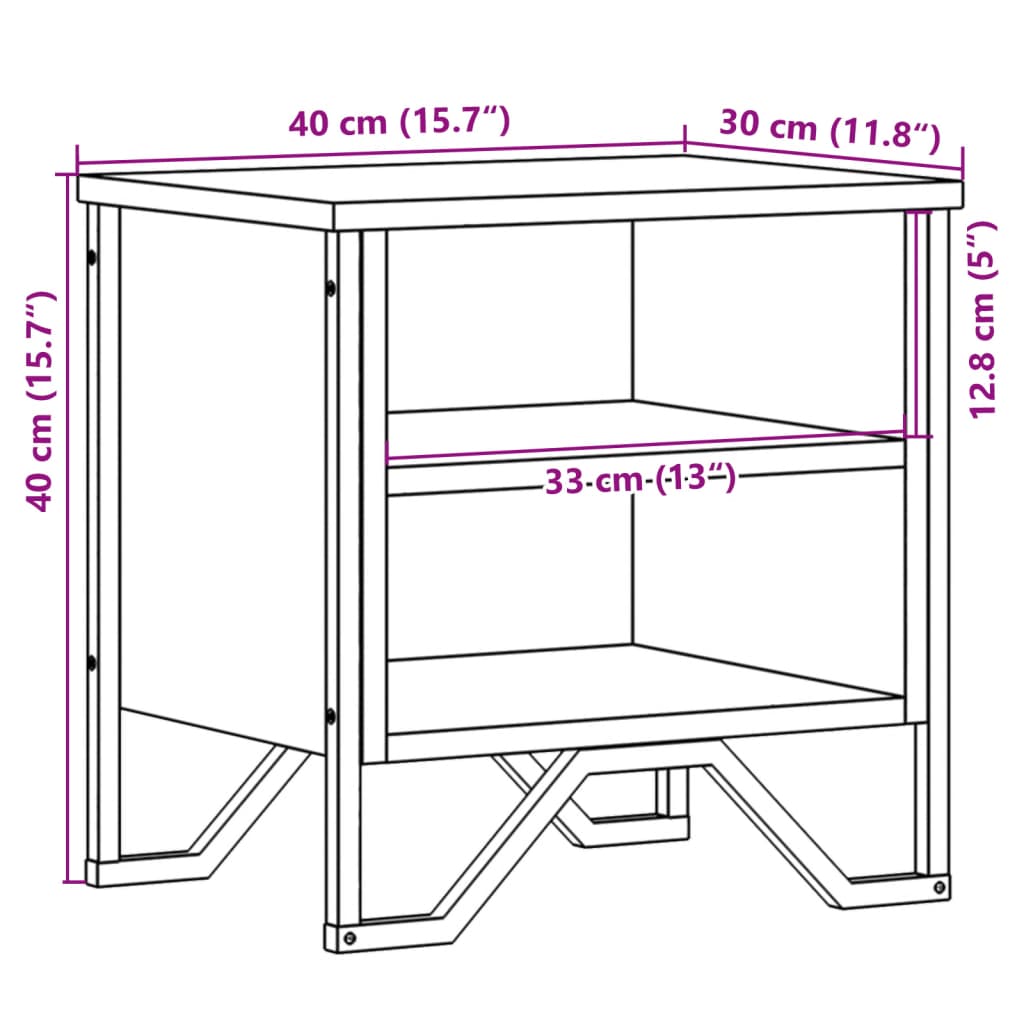 Bedside Cabinet Sonoma Oak 40x30x40 cm Engineered Wood