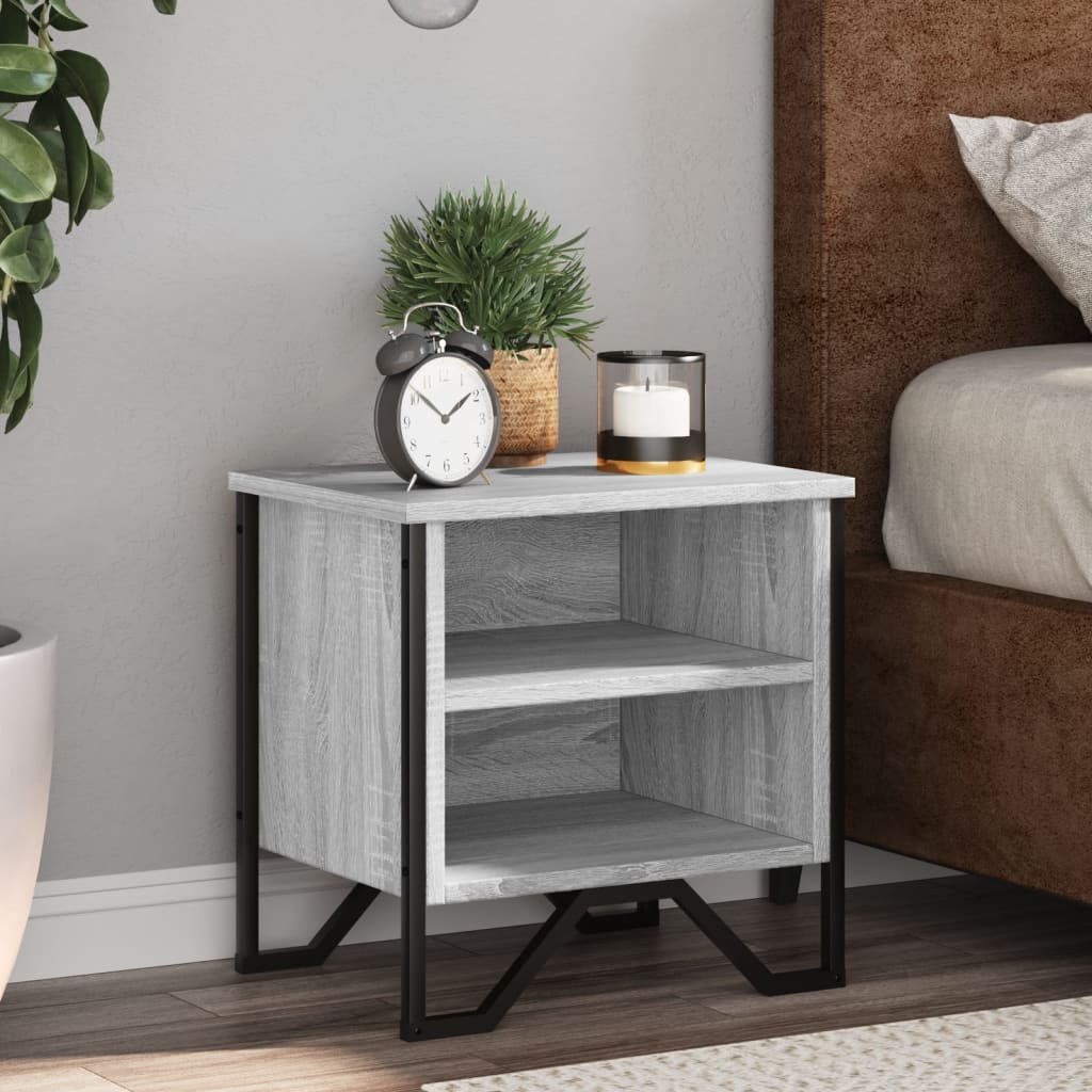 Bedside Cabinet Grey Sonoma 40x30x40 cm Engineered Wood