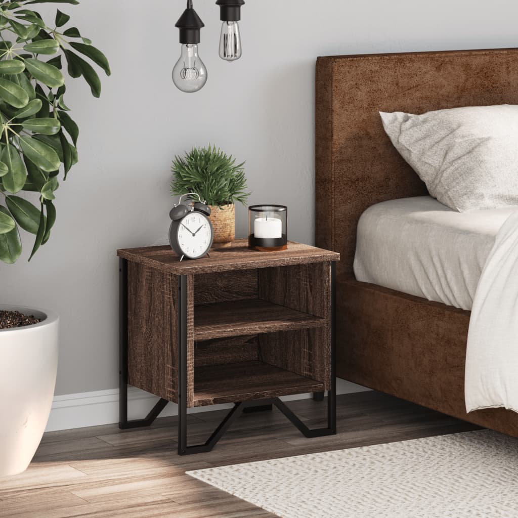 Bedside Cabinet Brown Oak 40x30x40 cm Engineered Wood