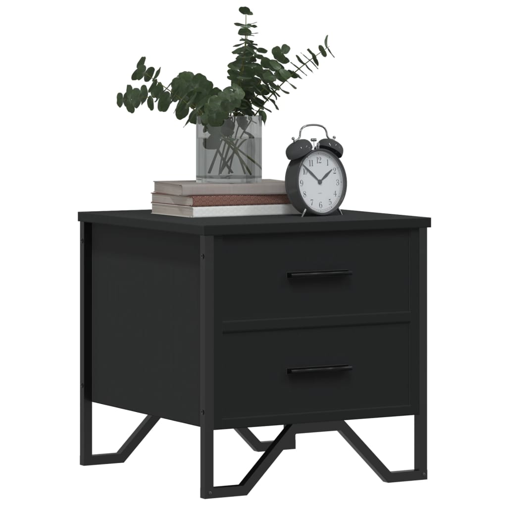 Bedside Cabinet Black 40x41x40 cm Engineered Wood