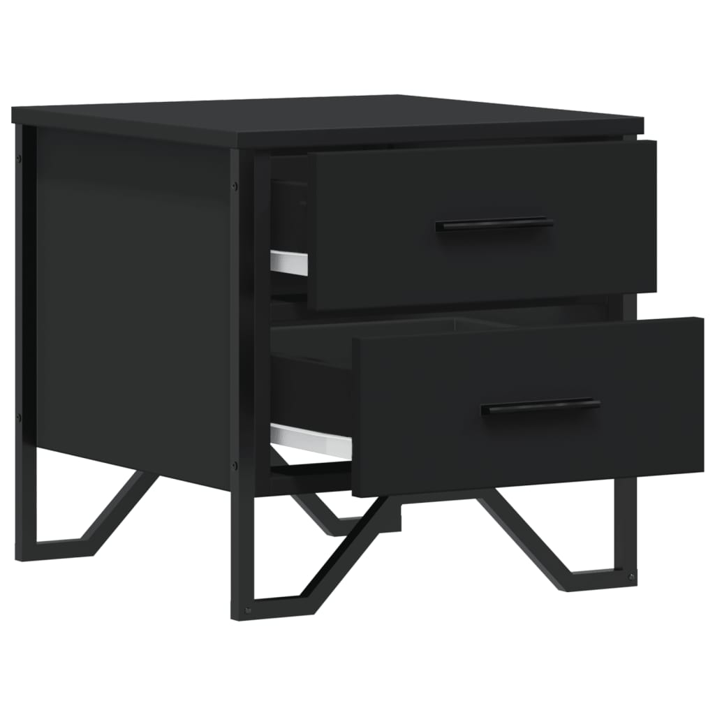 Bedside Cabinet Black 40x41x40 cm Engineered Wood