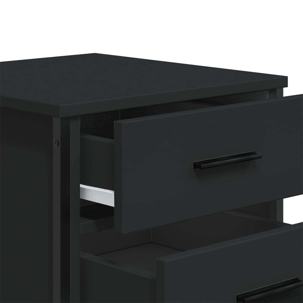 Bedside Cabinet Black 40x41x40 cm Engineered Wood