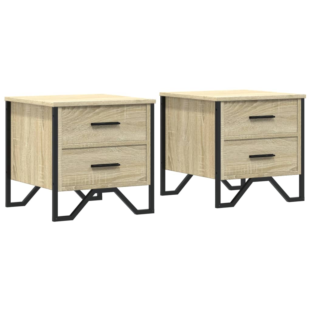 Bedside Cabinets 2 pcs Sonoma Oak 40x41x40 cm Engineered Wood