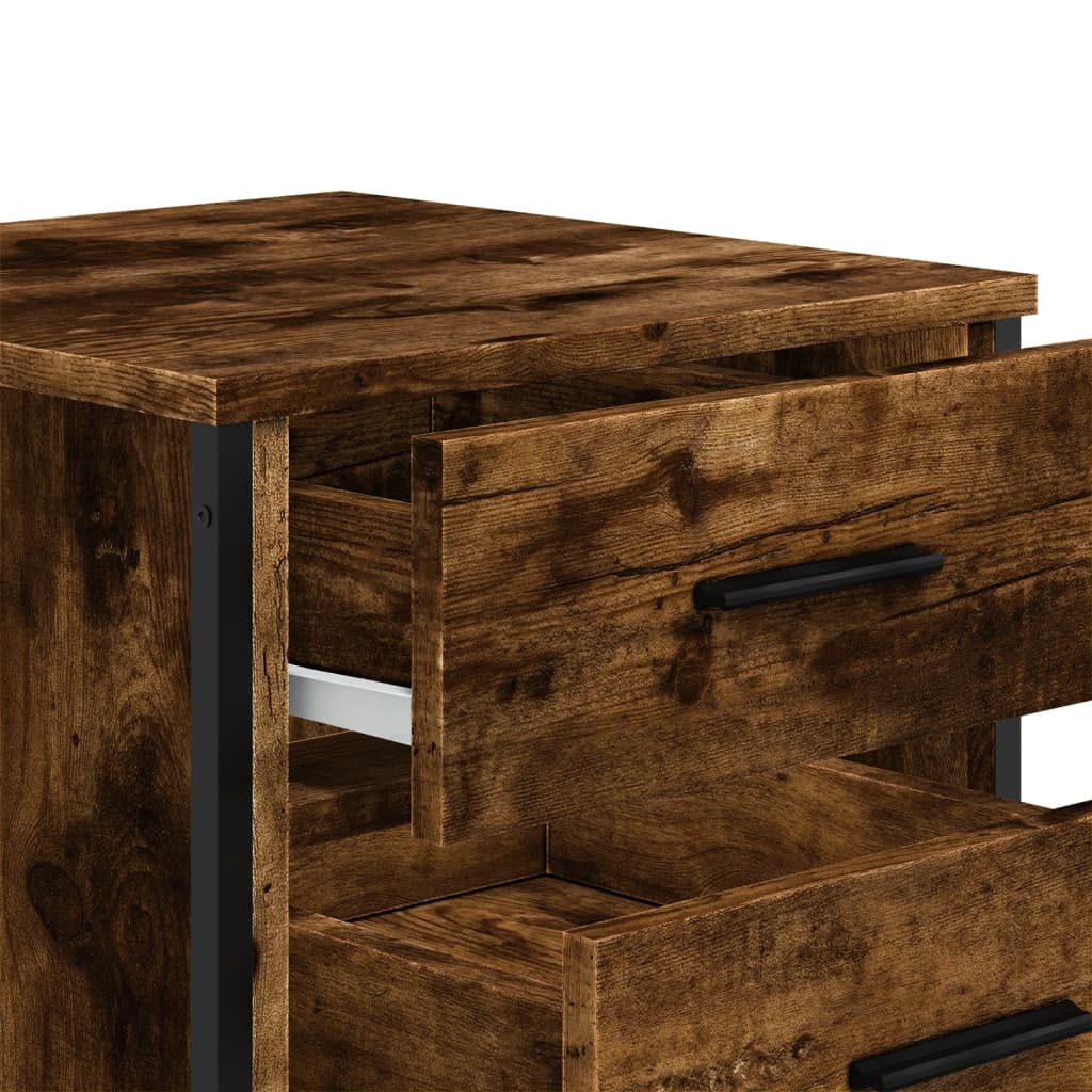 Bedside Cabinets 2 pcs Smoked Oak 40x41x40 cm Engineered Wood