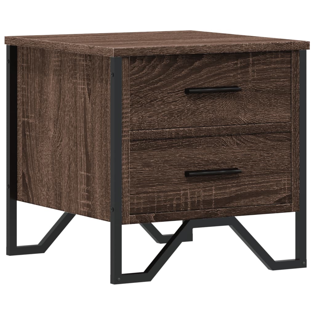 Bedside Cabinet Brown Oak 40x41x40 cm Engineered Wood