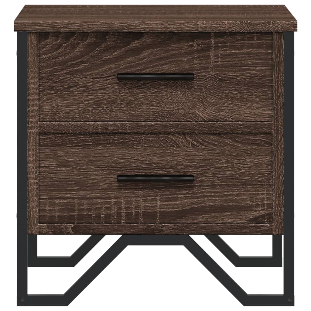 Bedside Cabinet Brown Oak 40x41x40 cm Engineered Wood