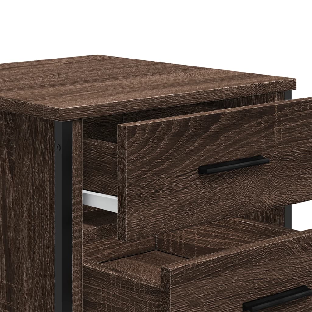 Bedside Cabinet Brown Oak 40x41x40 cm Engineered Wood