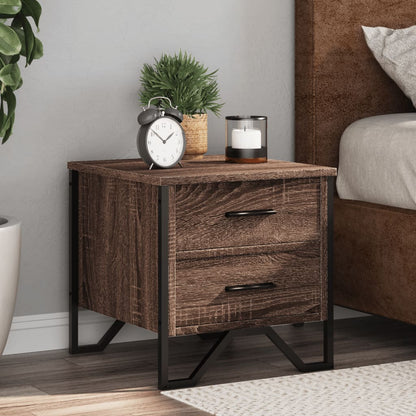 Bedside Cabinet Brown Oak 40x41x40 cm Engineered Wood