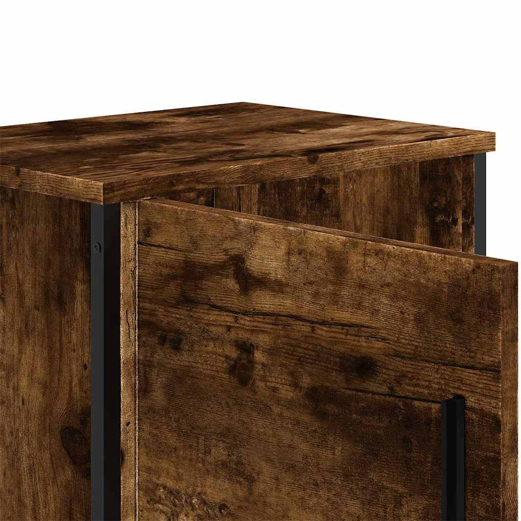 Bedside Cabinet Smoked Oak 40x30x40 cm Engineered Wood