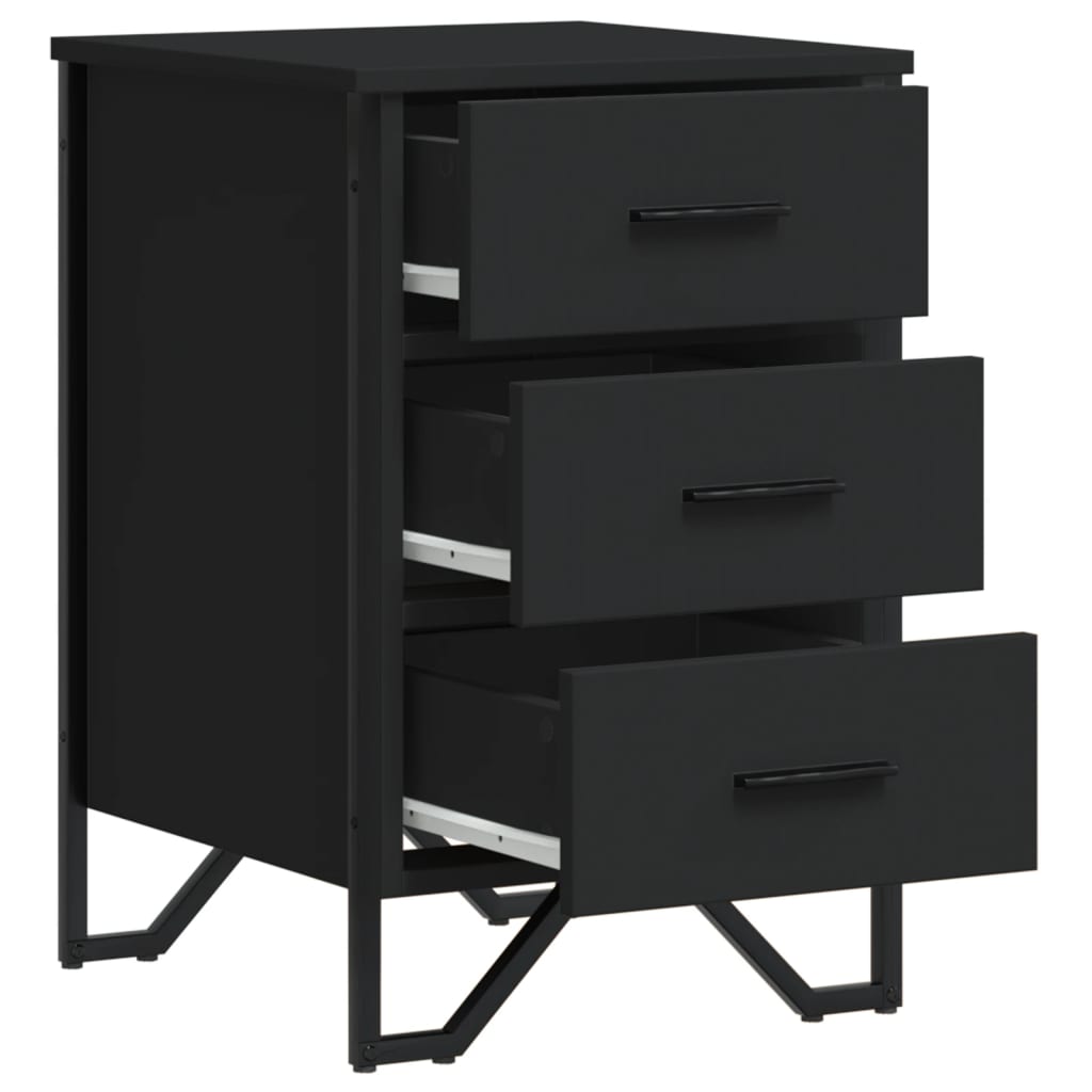 Bedside Cabinet Black 40x41x60 cm Engineered Wood