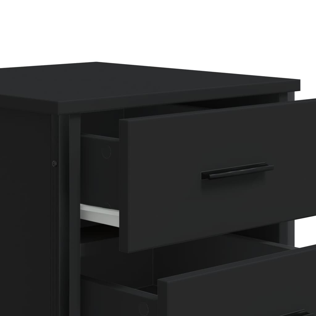 Bedside Cabinet Black 40x41x60 cm Engineered Wood