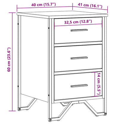 Bedside Cabinet Black 40x41x60 cm Engineered Wood