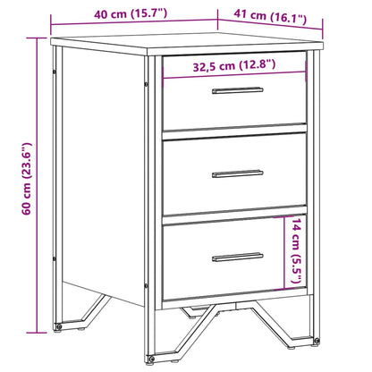 Bedside Cabinet Sonoma Oak 40x41x60 cm Engineered Wood