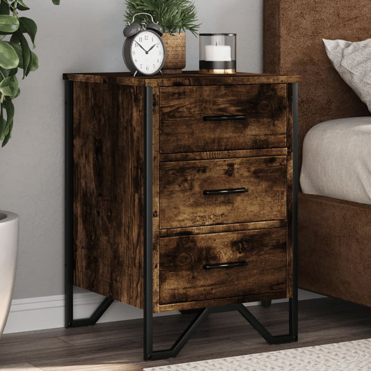 Bedside Cabinet Smoked Oak 40x41x60 cm Engineered Wood