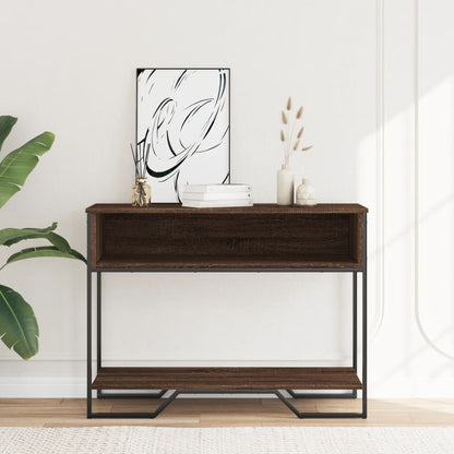 Console Table Brown Oak 100x35x74.5 cm Engineered Wood