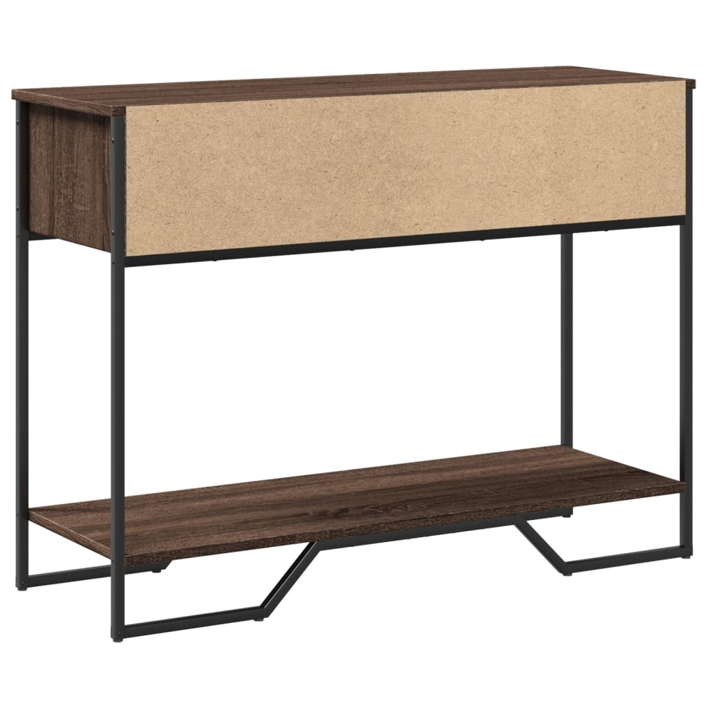 Console Table Brown Oak 100x35x74.5 cm Engineered Wood