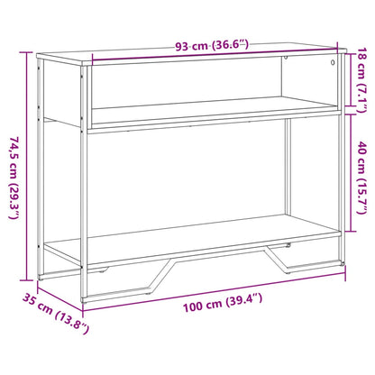 Console Table Brown Oak 100x35x74.5 cm Engineered Wood