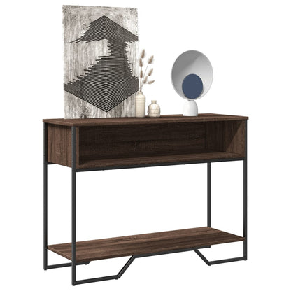 Console Table Brown Oak 100x35x74.5 cm Engineered Wood