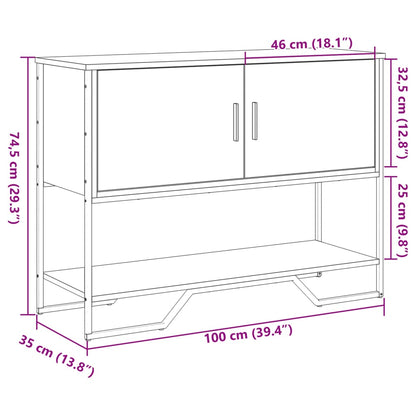 Console Table Black 100x35x74.5 cm Engineered Wood