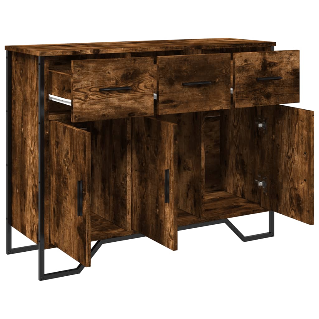 Sideboard Smoked Oak 97x32.5x74.5 cm Engineered Wood