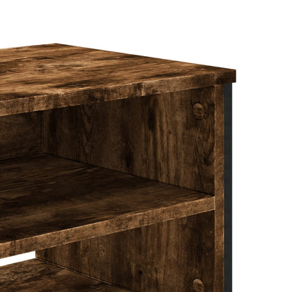 TV Cabinet Smoked Oak 122x34x41 cm Engineered Wood