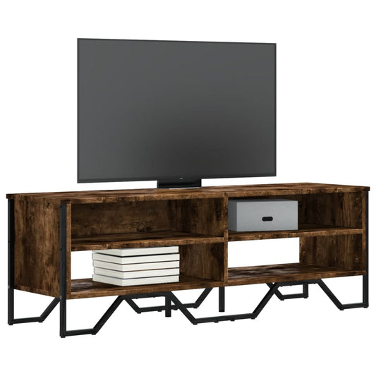 TV Cabinet Smoked Oak 122x34x41 cm Engineered Wood