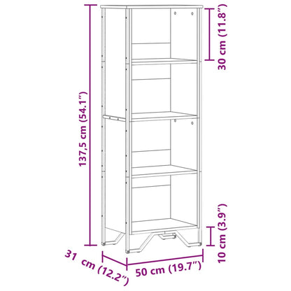 Bookcase Black 50x31x137.5 cm Engineered Wood